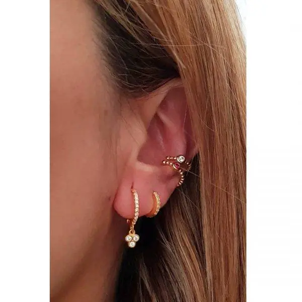Ear cuff bolitas multicolor - Imagen 2