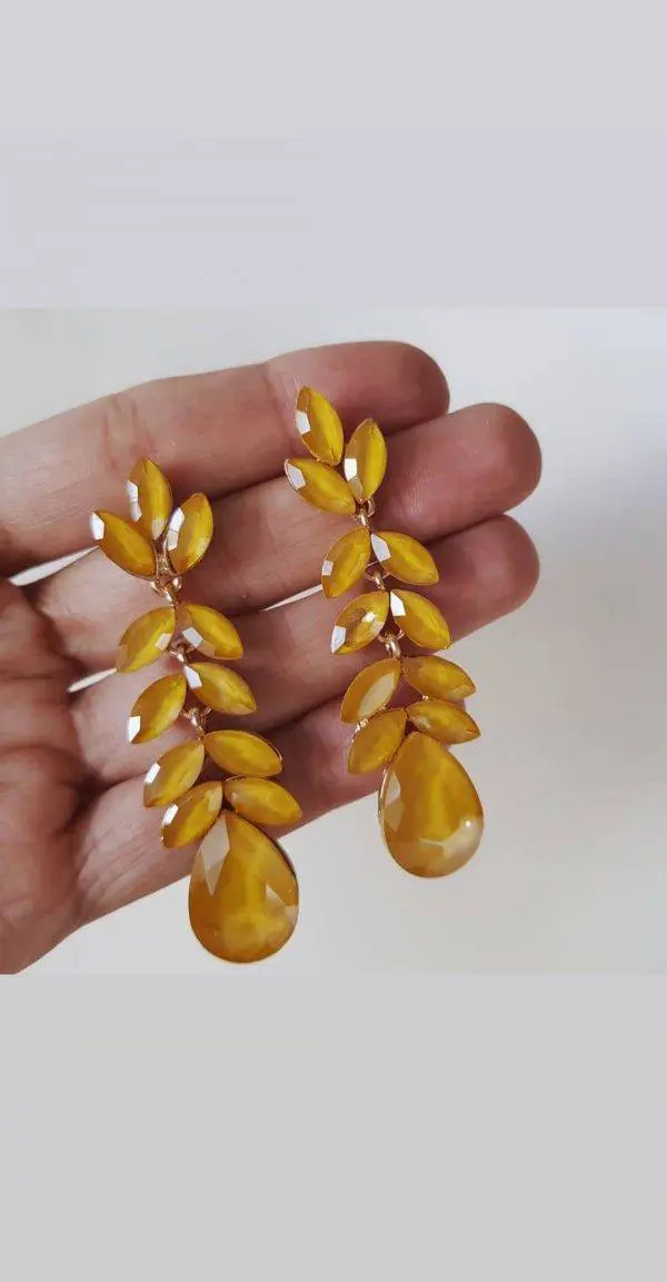 Pendientes hojas cristal (+ colores) - Agotado - - Imagen 3