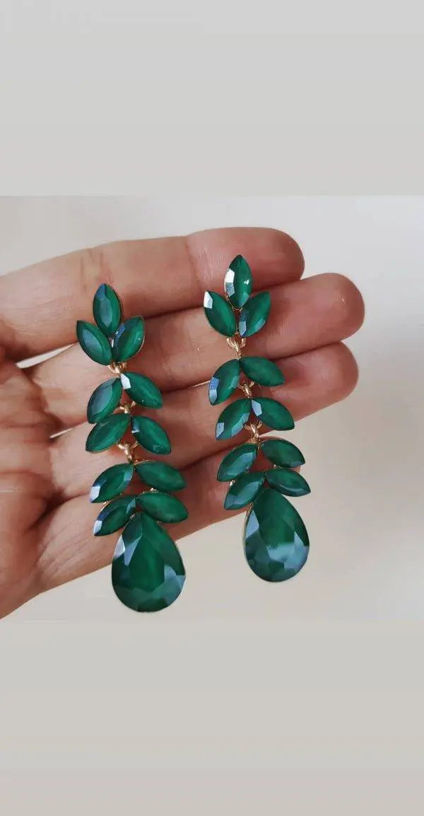 Pendientes hojas cristal (+ colores) - Agotado - - Imagen 2