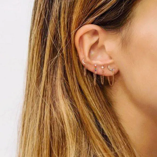 Pendientes cadena arcoiris - Imagen 2