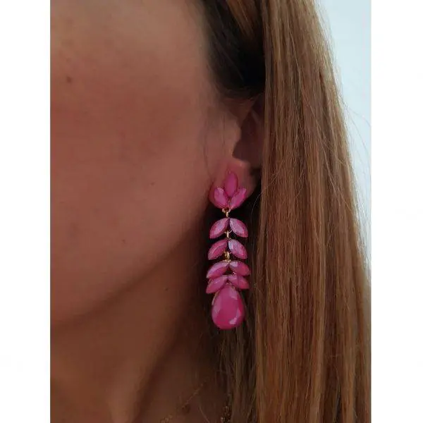 Pendientes hojas cristal (+ colores) - Agotado - - Imagen 4