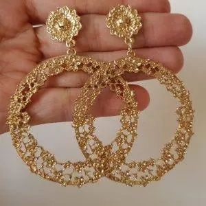 Aros flores filigrana