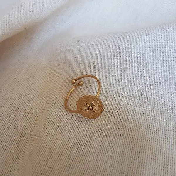 Anillo cruz bolitas
