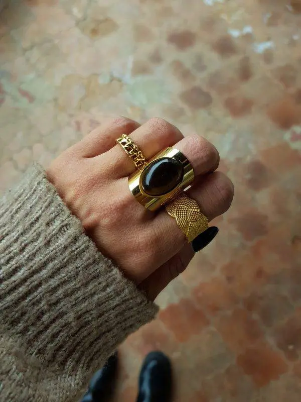 Anillo chain bolitas - Imagen 2