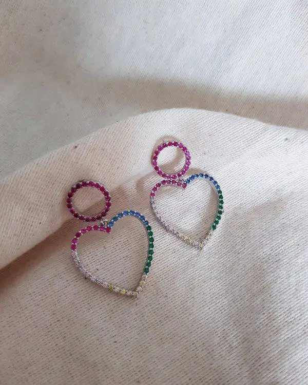 Pendientes Rainbow Heart