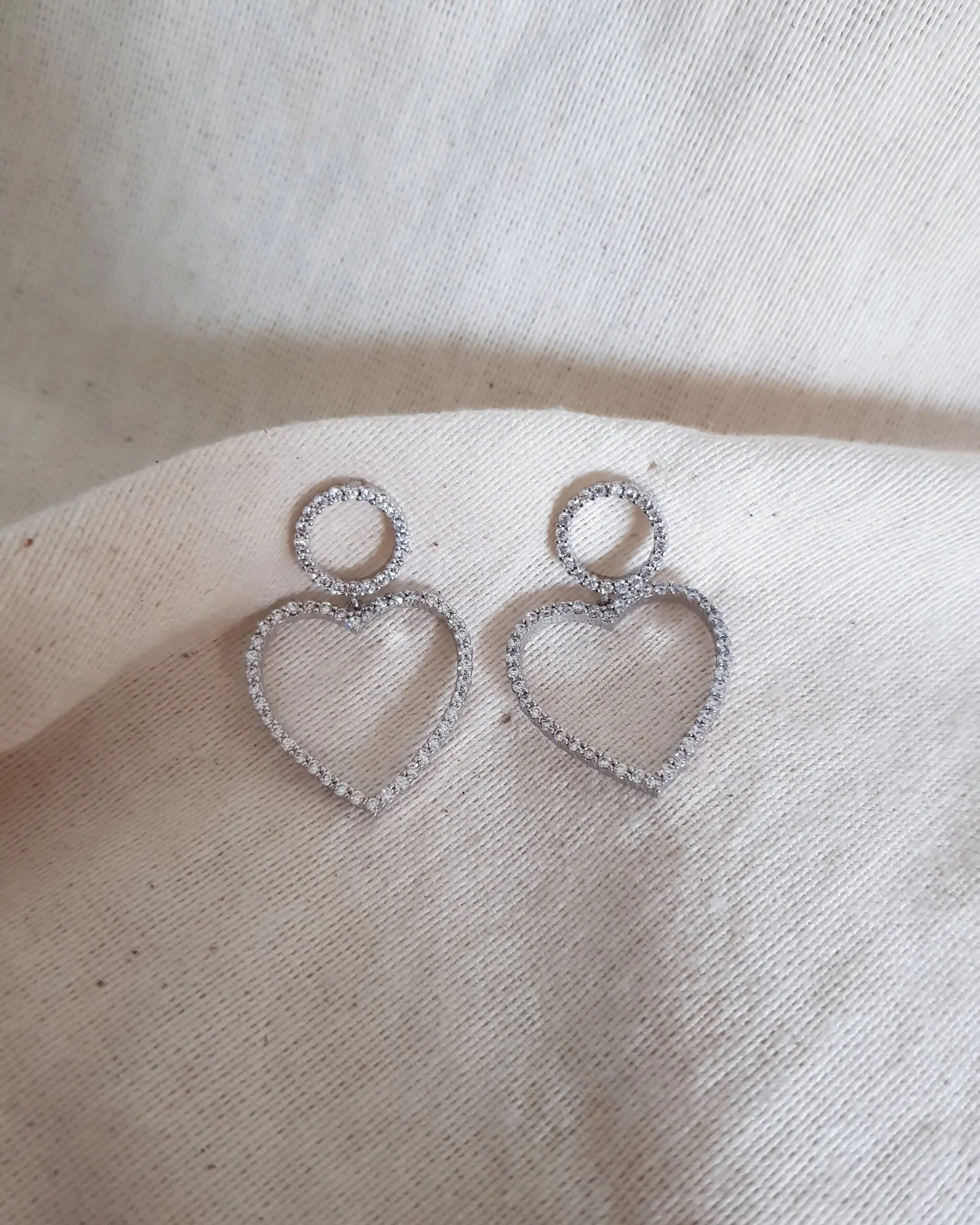 Pendientes White Heart