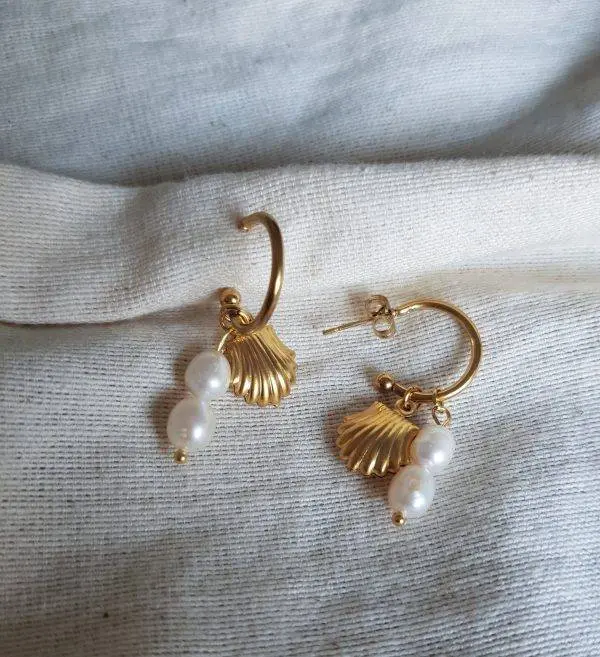 Aros concha y perla