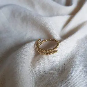 Anillo doble bolitas