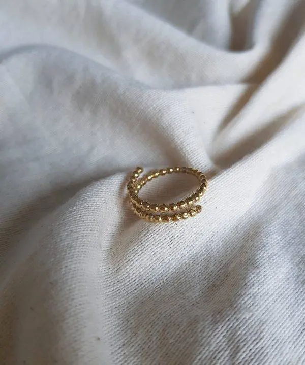 Anillo doble bolitas