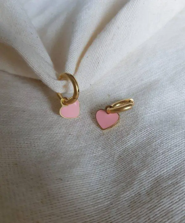 Aritos corazón pink
