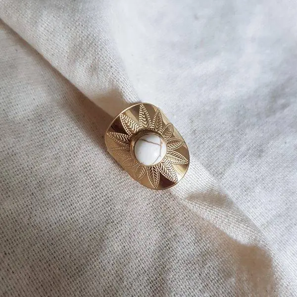 Anillo flor white