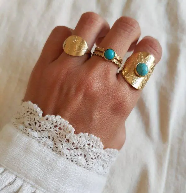 Pack anillos turquesa