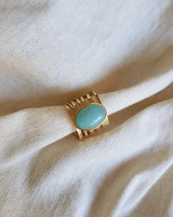 Anillo boho line turquesa