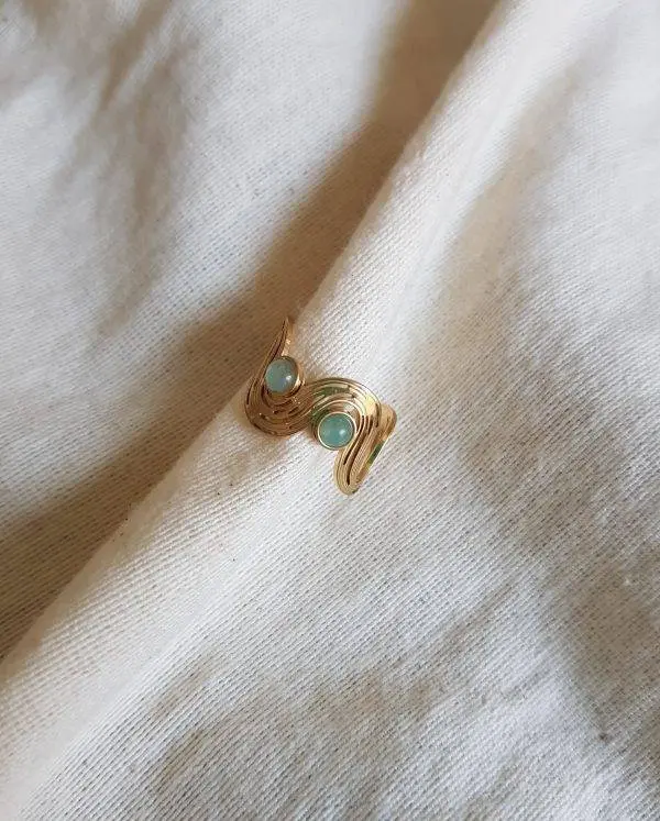 Anillo agua marina