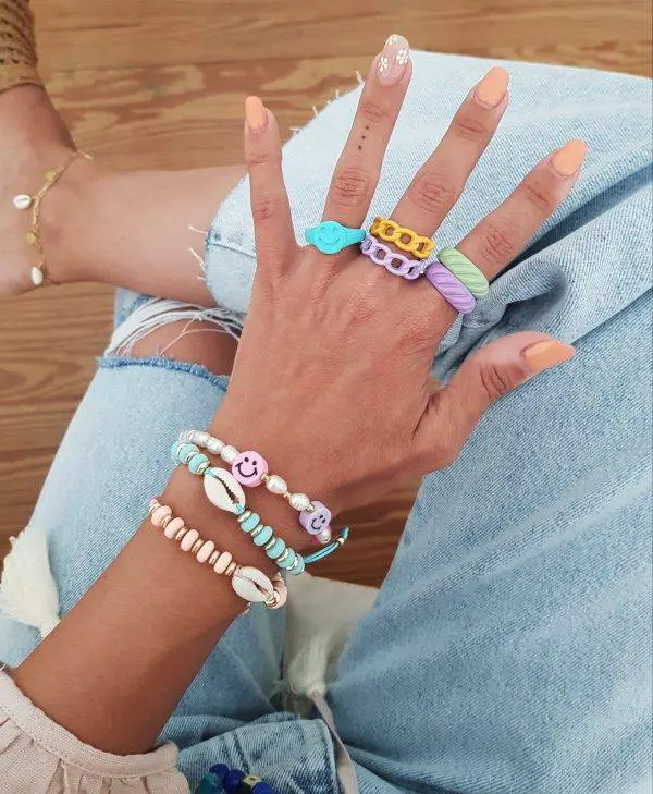Anillo happy turquesa - Imagen 2