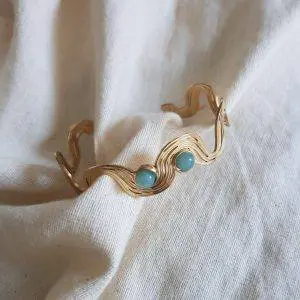 Pulsera ondas turquesa