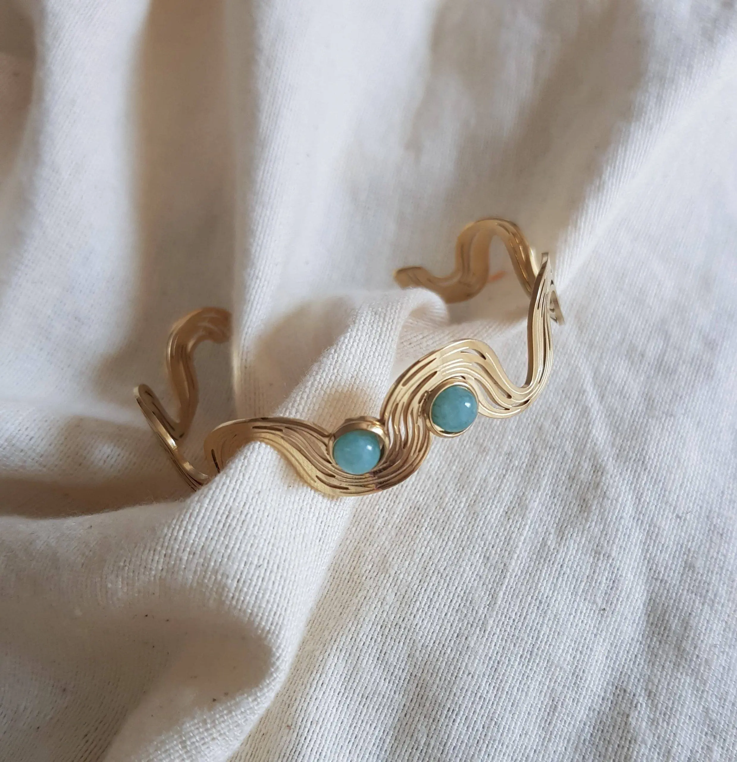 Pulsera ondas turquesa