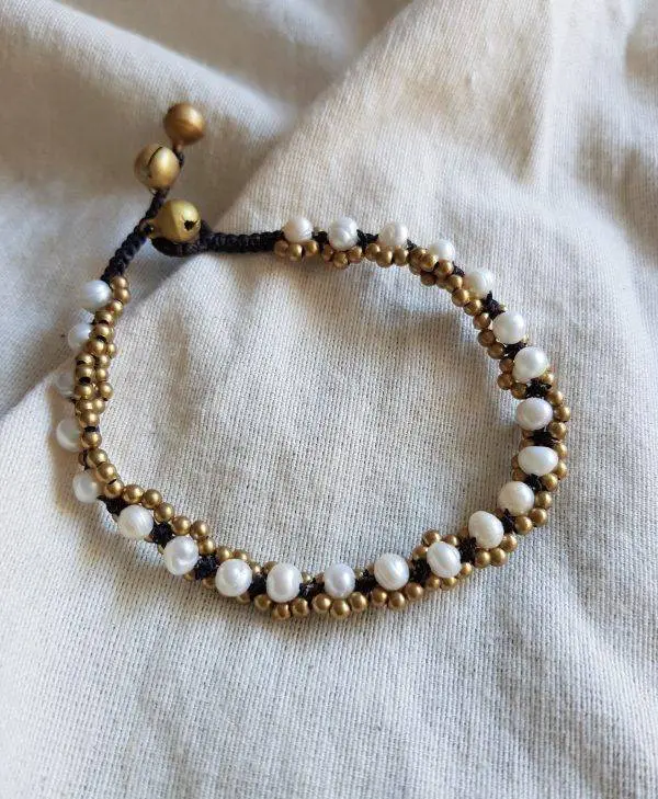 Tobillera perlas flower