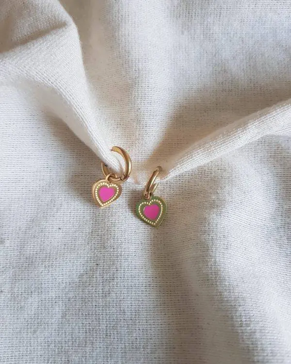 Aritos pink heart