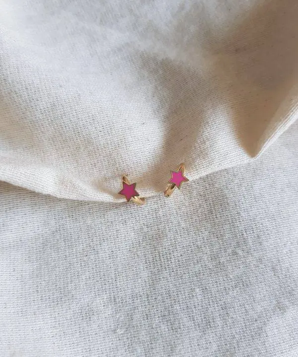 Aritos mini pink star