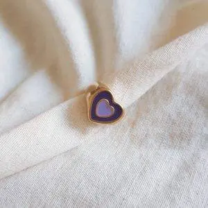 Anillo corazón lila