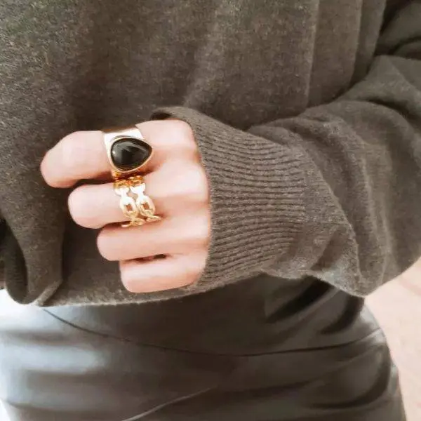 Anillo lágrima black - Imagen 2