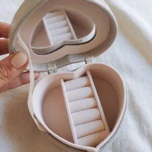 Joyero viaje corazón gris