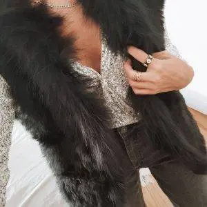 Chaleco pelo natural negro