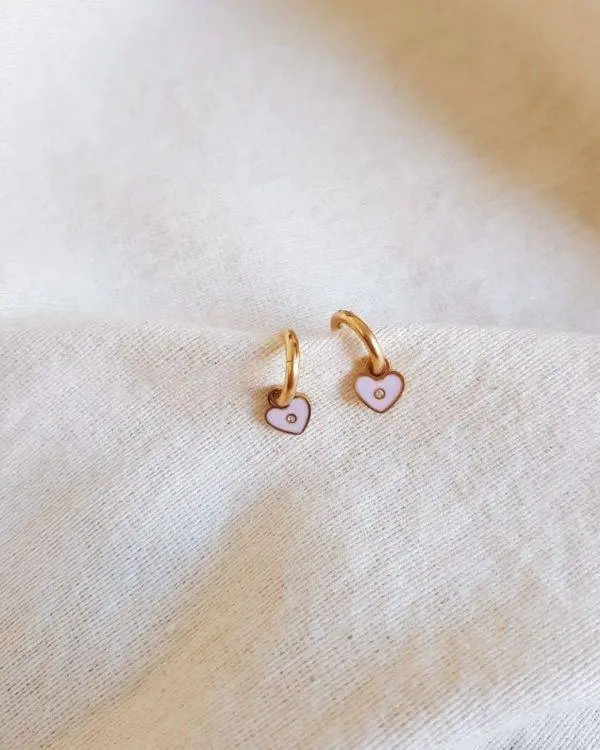Aritos corazón bright lila