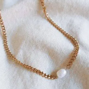 Collar Eslabón y perla