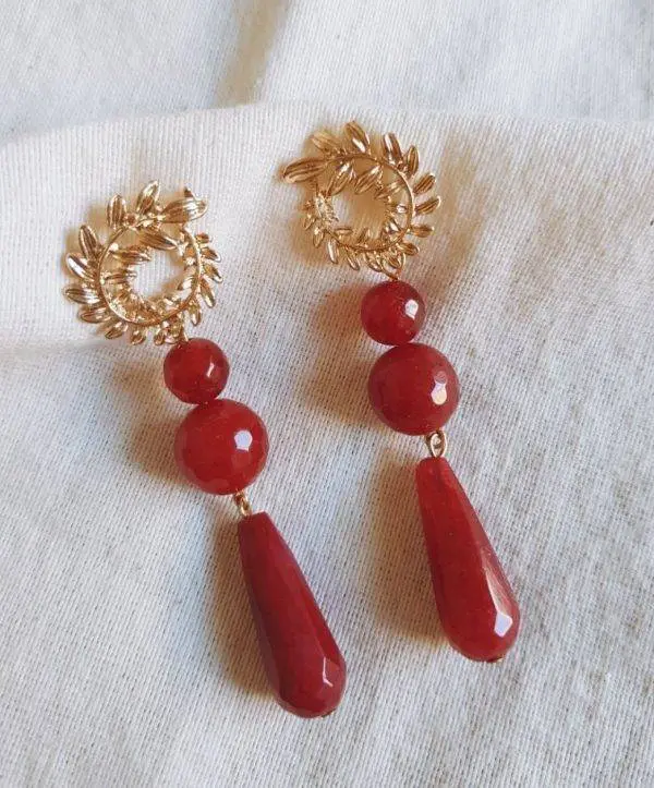 Pendientes bourdeaux - Agotado -