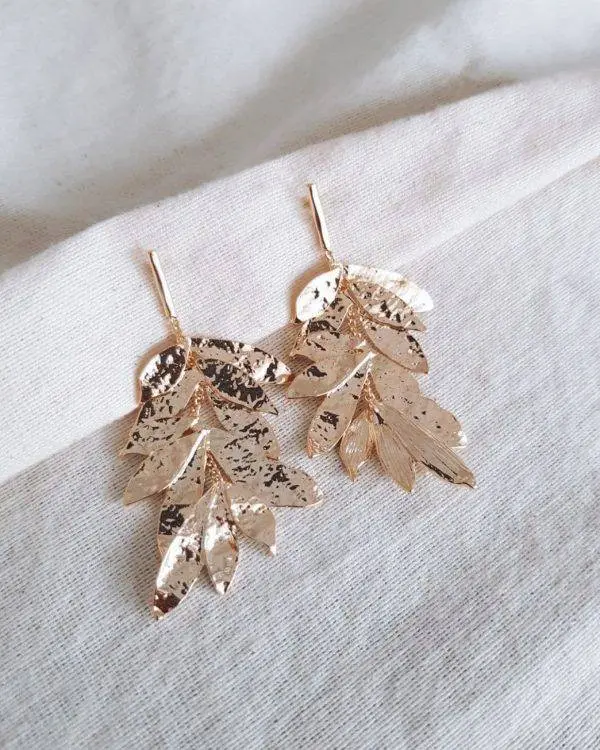 Pendientes hojas cascada