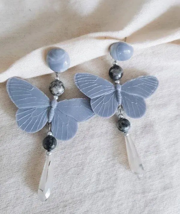 Pendientes mariposa azul
