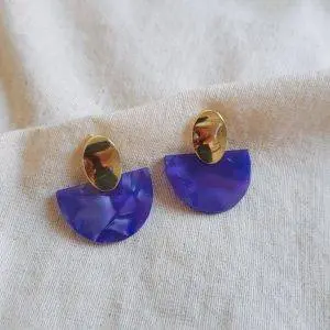 Pendientes media luna purple
