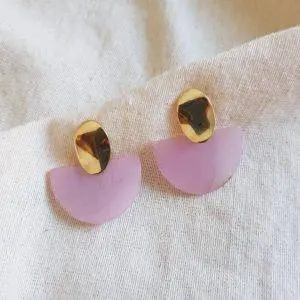 Pendientes media luna pink