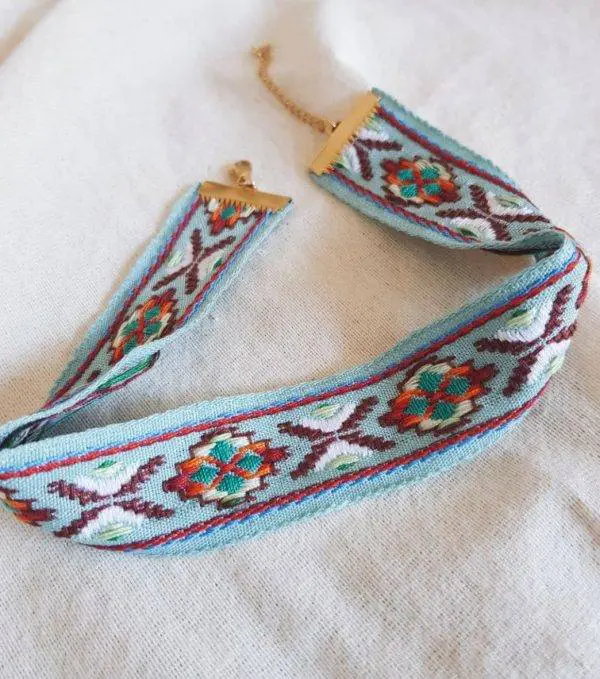 Choker étnico turquesa