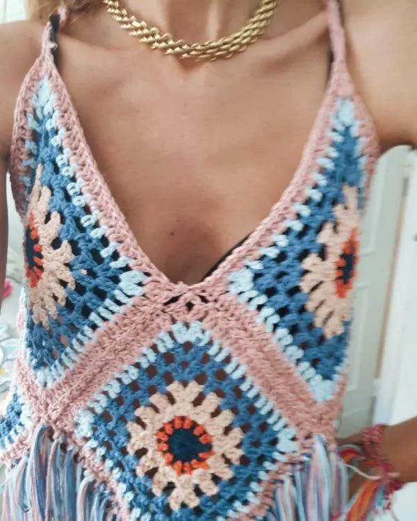 Top crochet nude - Imagen 2