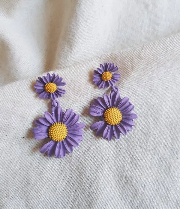 Pendientes margaritas purple