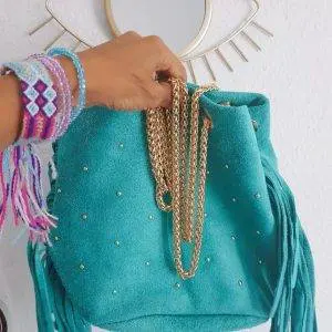 Bolsito saco turquesa