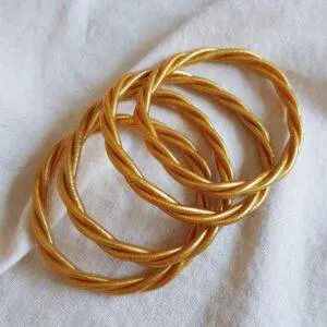 Pulseras pan de oro trenza