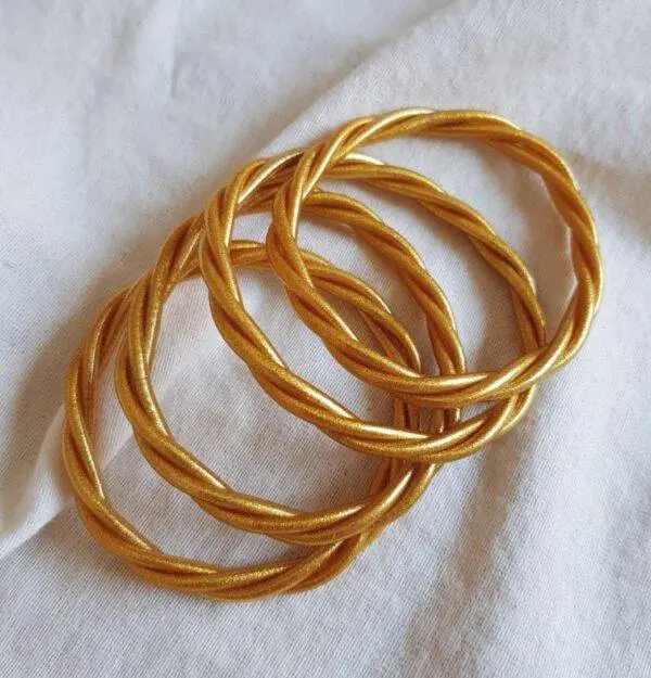 Pulseras pan de oro trenza
