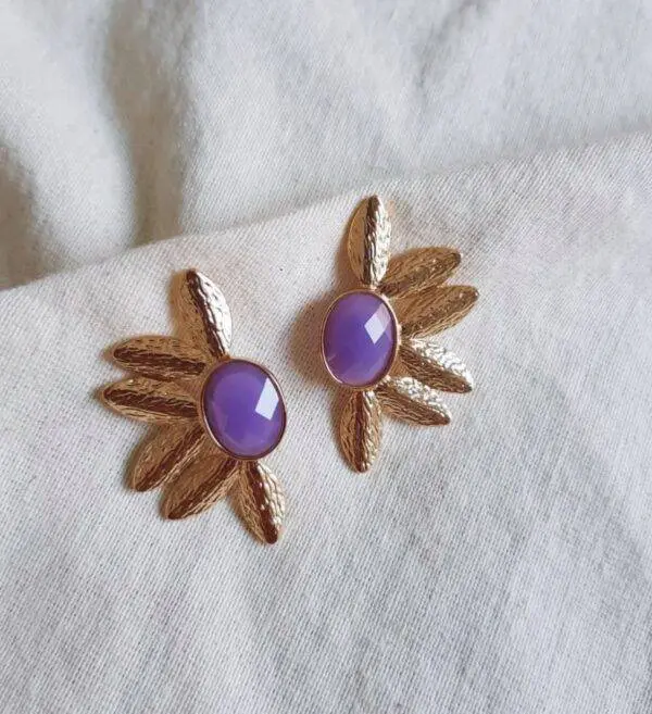 Pendientes luz lila