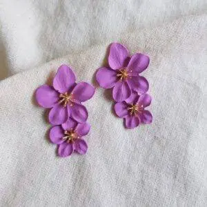 Pendientes doble flor colores