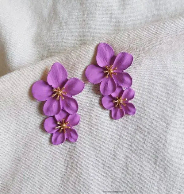Pendientes doble flor colores