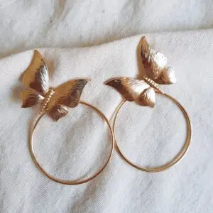 Pendientes aro mariposa