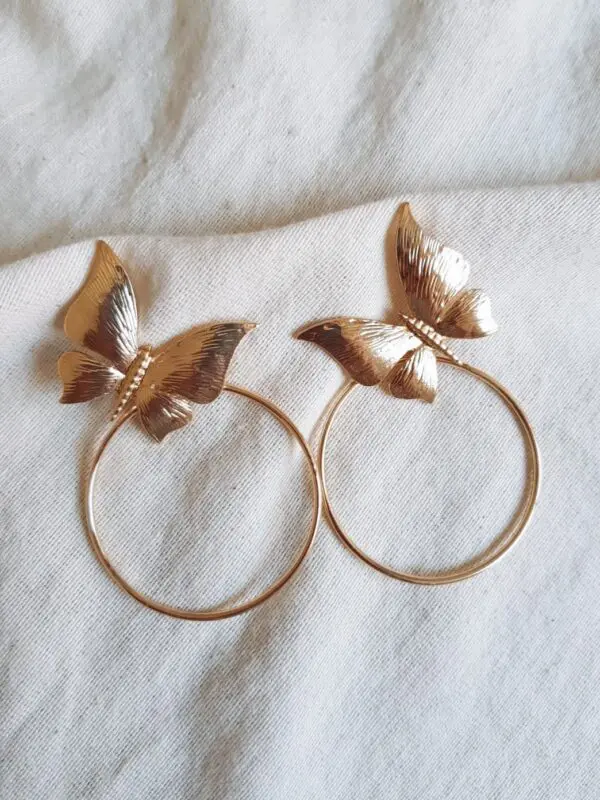 Pendientes aro mariposa