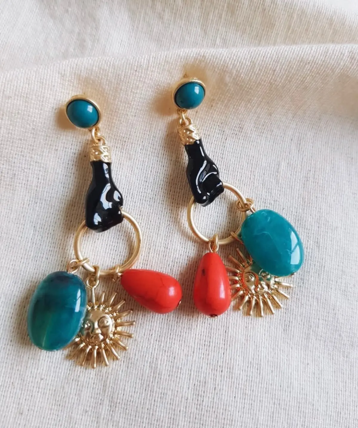 Pendientes aldaba green