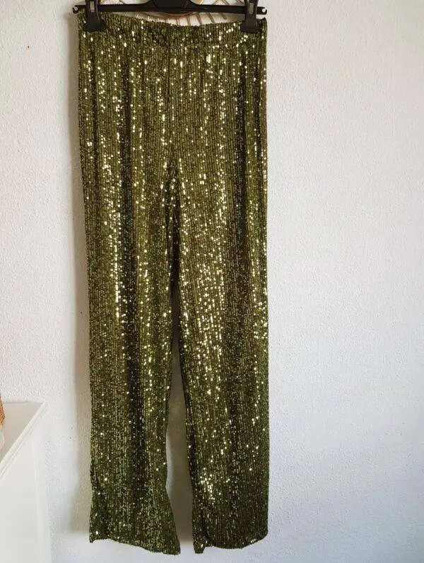 Pantalón lentejuelas green