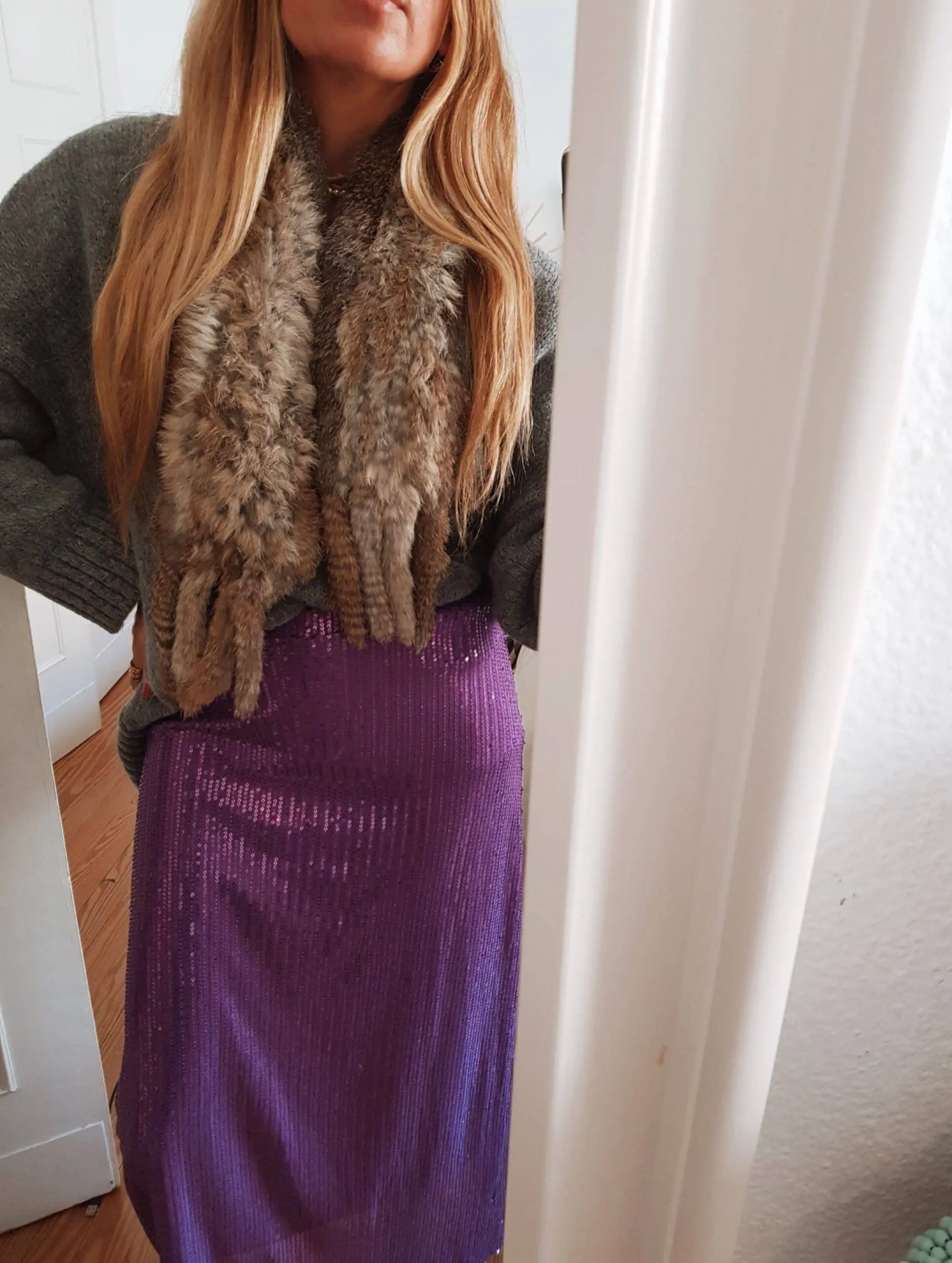 Falda lentejuelas morada - Imagen 2