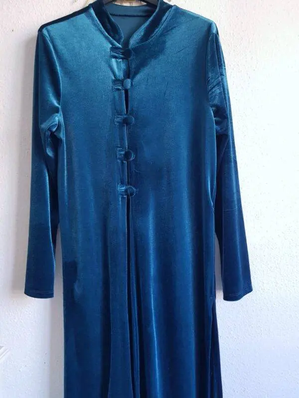 Kimono terciopelo azul